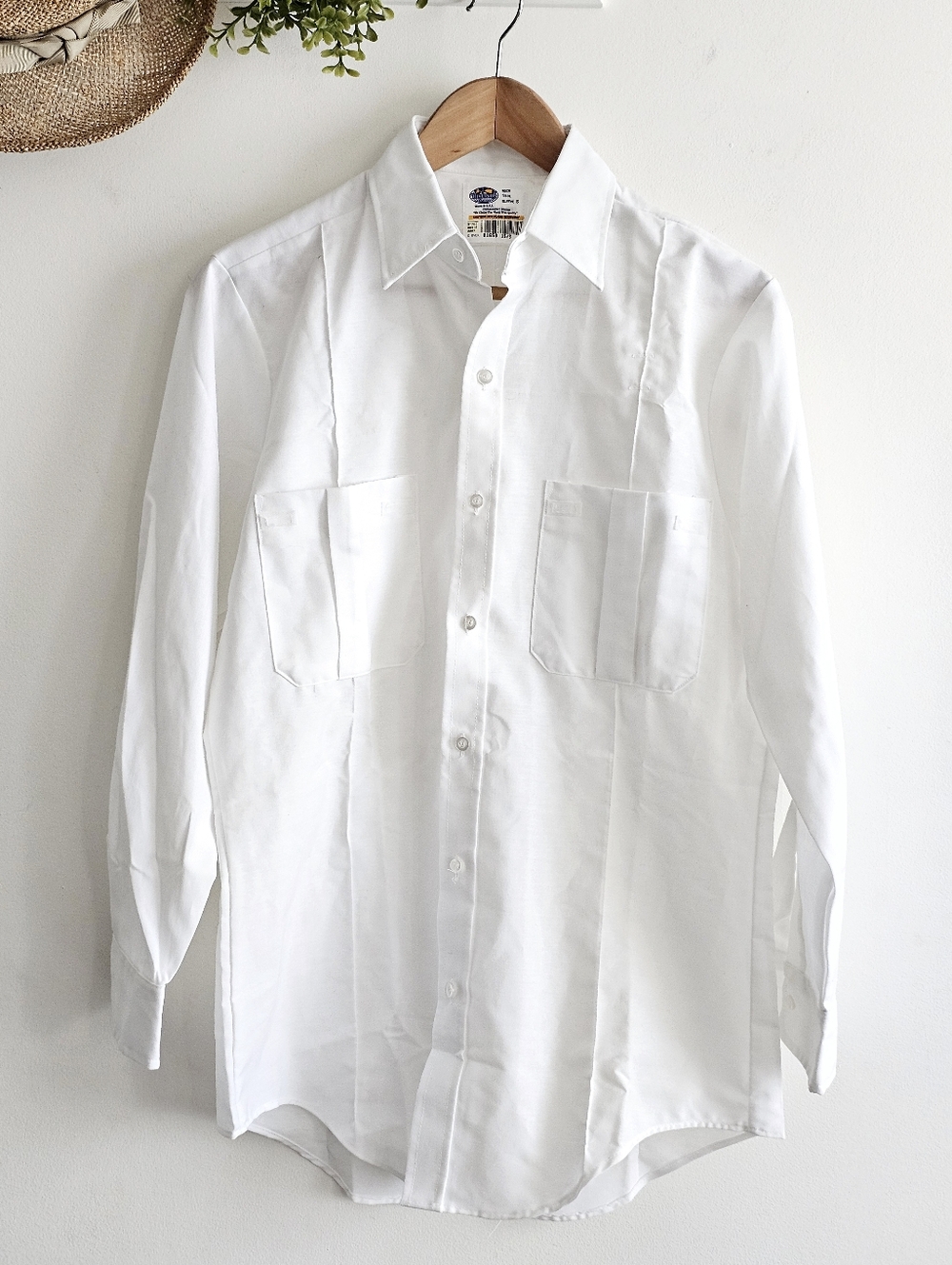 Vintage 90's Riverside White Dress Shirt USA Uniform 15/S Button Down
